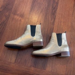Sezane Gold Leather Booties 7